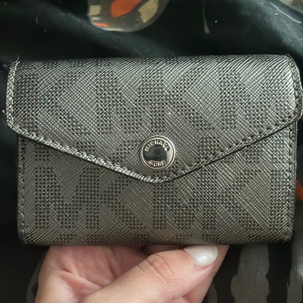 MK silver monogram wallet